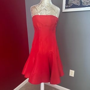 RALPH LAUREN BLUE LABEL FLUNCE HEM STRAPLESS DRESS